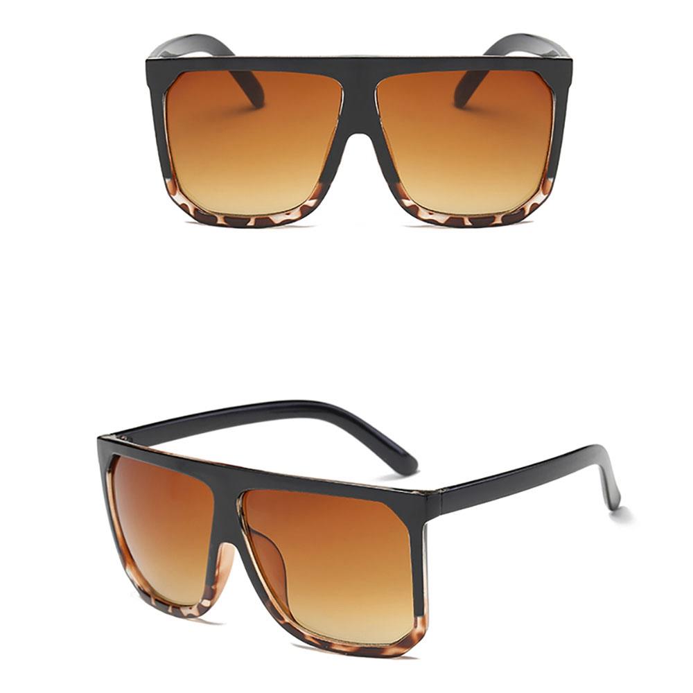 S17027 Unisex Retro Gradient Color Sunglasses Black Brown
