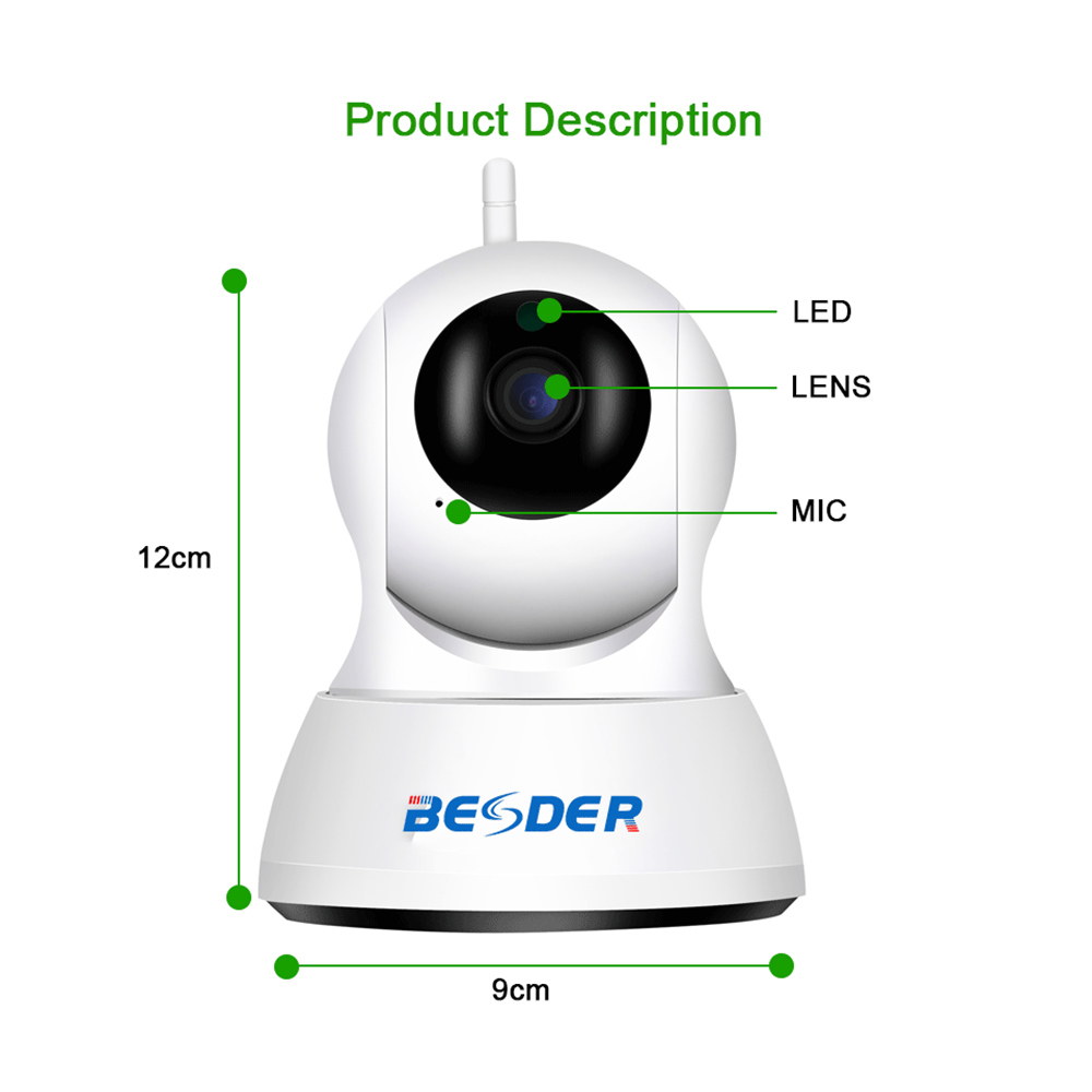 BESDER BES-N703F HD 720P Wifi IP Camera White EU Plug