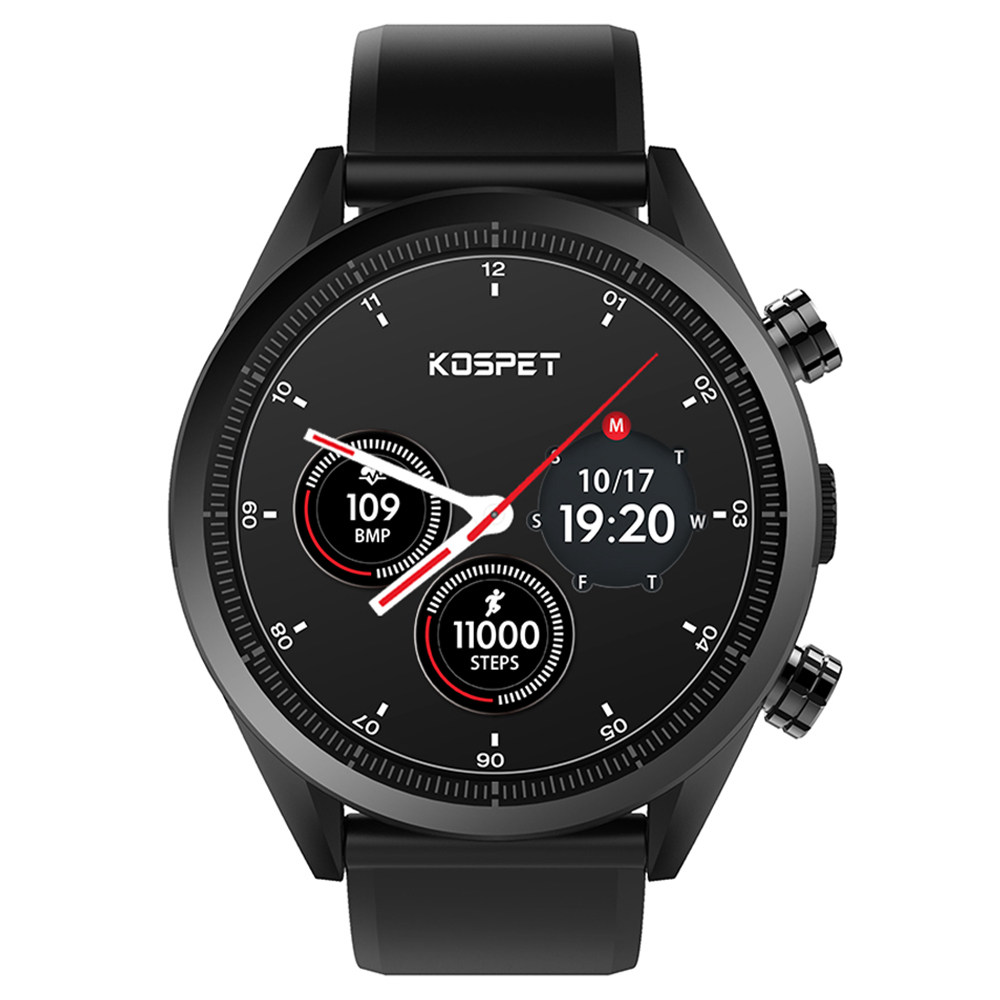 

Kospet Hope 4G Smartwatch Phone Ceramic Bezel Android 7.1 3G RAM 32G ROM 1.39 inch AMOLED Screen GPS WiFi Heart Rate Monitor Silicone Strap - Black