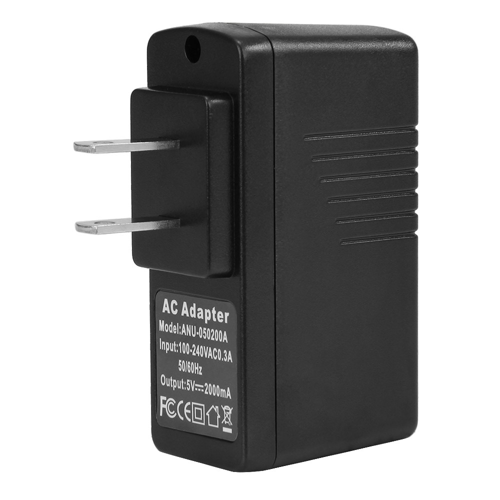 USB2.0 5V / 2A الولايات المتحدة التوصيل شاحن - أسود