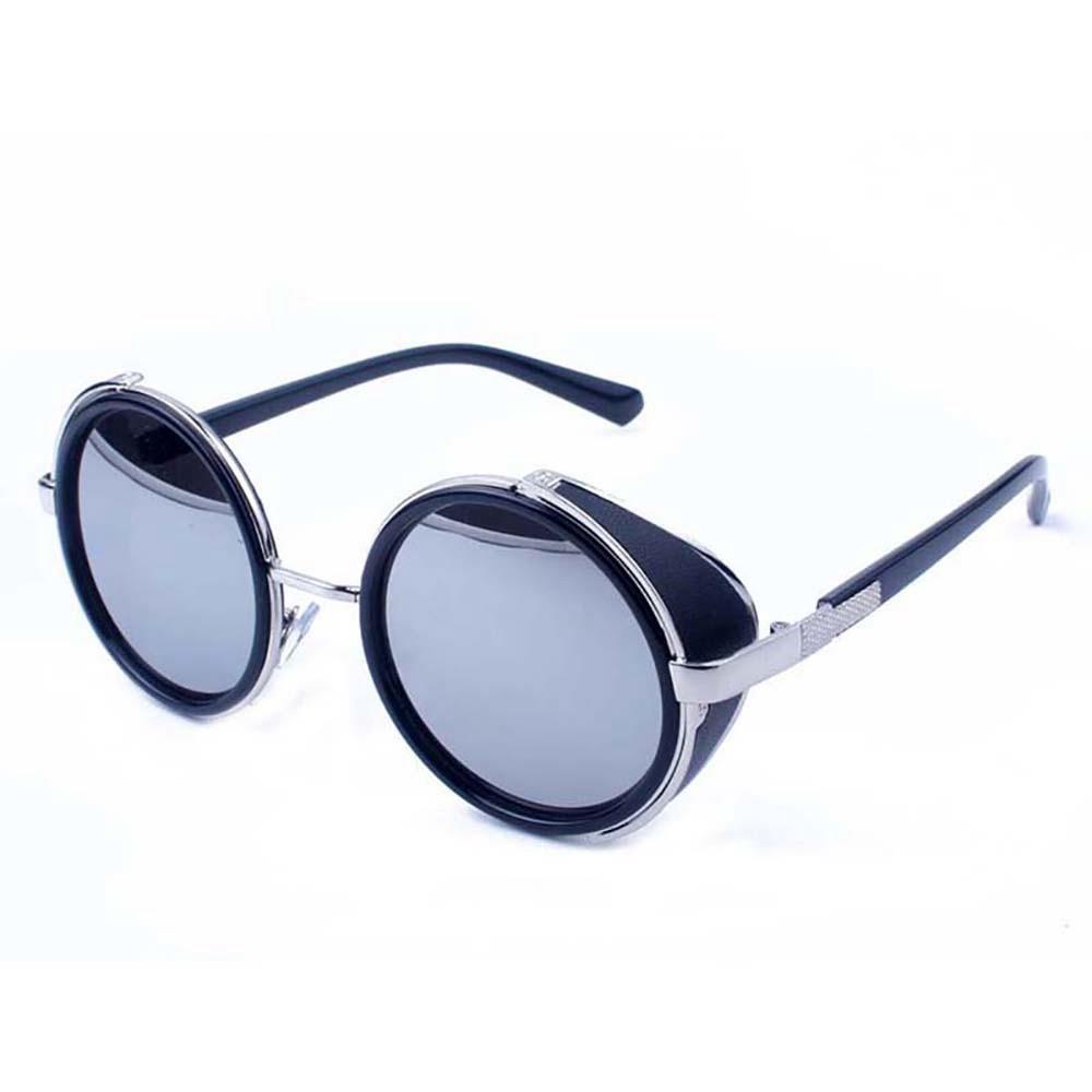 Round Metal Sunglasses Silver and Gray