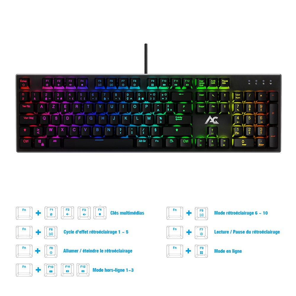 ACGAM AG109R 105 keys RGB Mechanical Keyboard French Layout