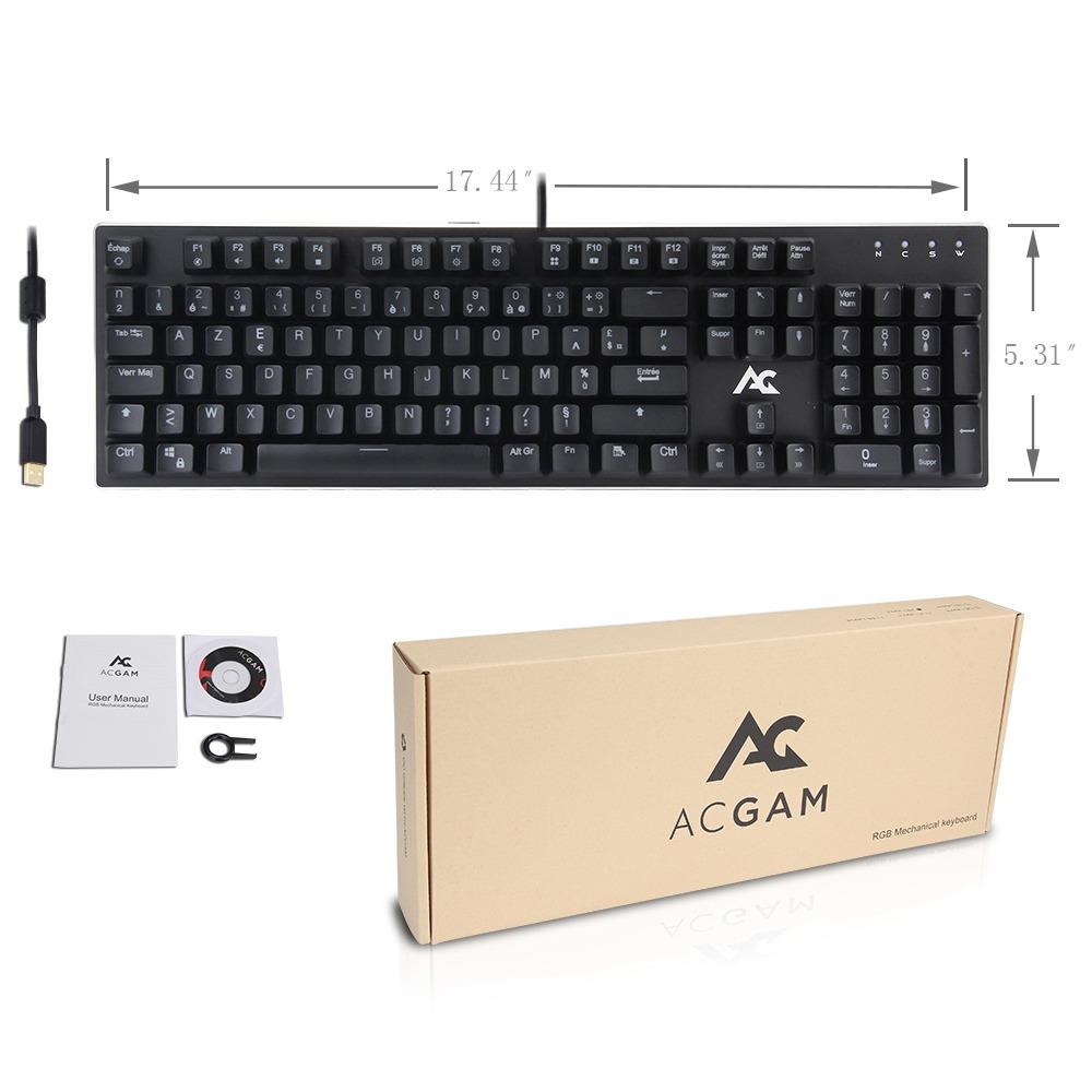 ACGAM AG109R 105 keys RGB Mechanical Keyboard French Layout