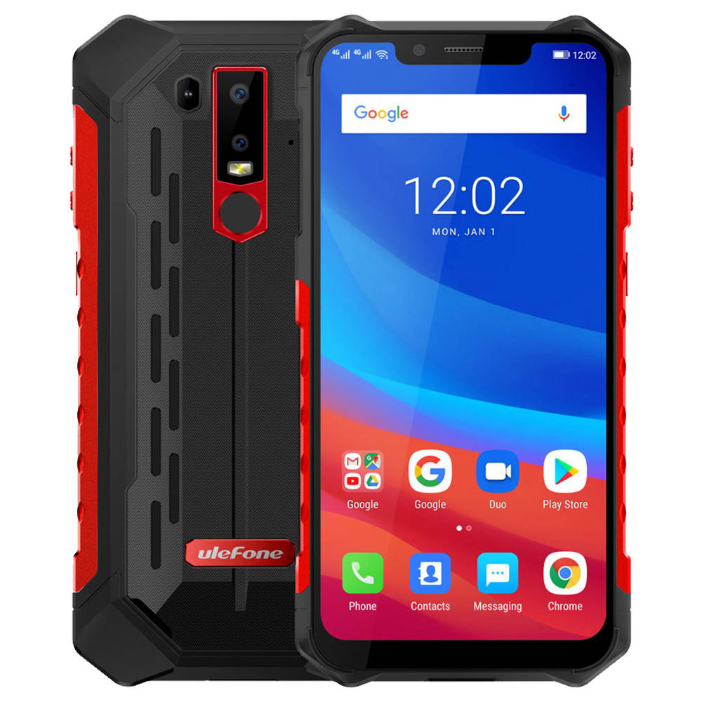 Ulefone Armor 6 6.2 Inch 4G LTE Smartphone Helio P60 6GB 128GB 21.0MP+13.0MP Dual Rear Cameras Android 8.1 IP68 NFC Wireless Charge - Red