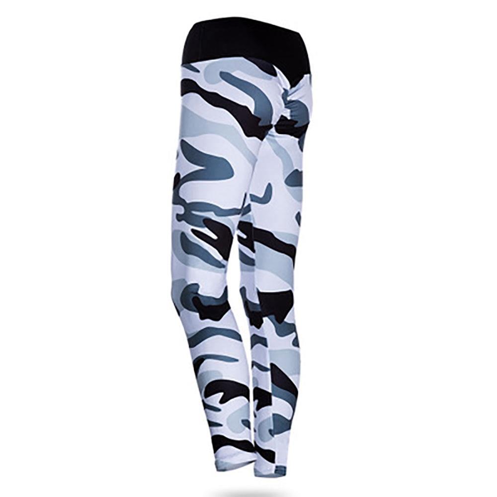 CK2231 Women Camouflage Yoga Pants Size L White