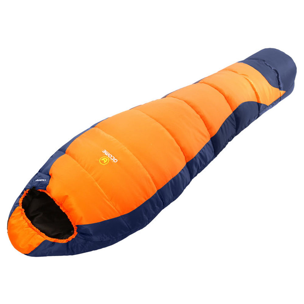 

ACOME Challenger Outdoor Camping Warm Hooded Sleeping Bag - Cyan + Orange