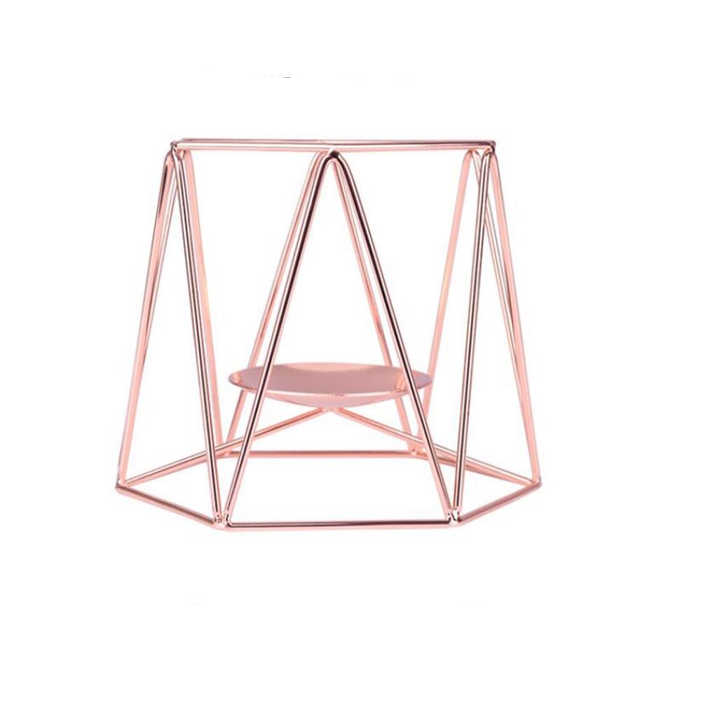 

Geometric Candlestick Candle Cup Ornaments Wall Sconce Metal Candle Holders Size S - Pink
