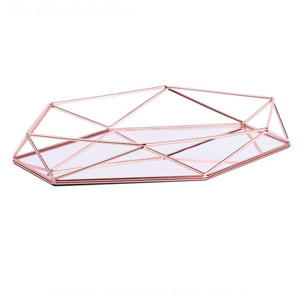 

Nordic Style Glass Storage Tray for Jewelry Ornaments Dessert Snack Home Decor - Pink