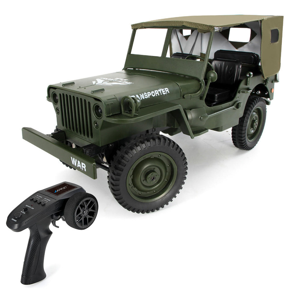 

JJRC Q65 Transporter-6 2.4G 1:10 4WD Convertible Jeep Off-road RC Car Military Truck with Car Cloak RTR - Army Green