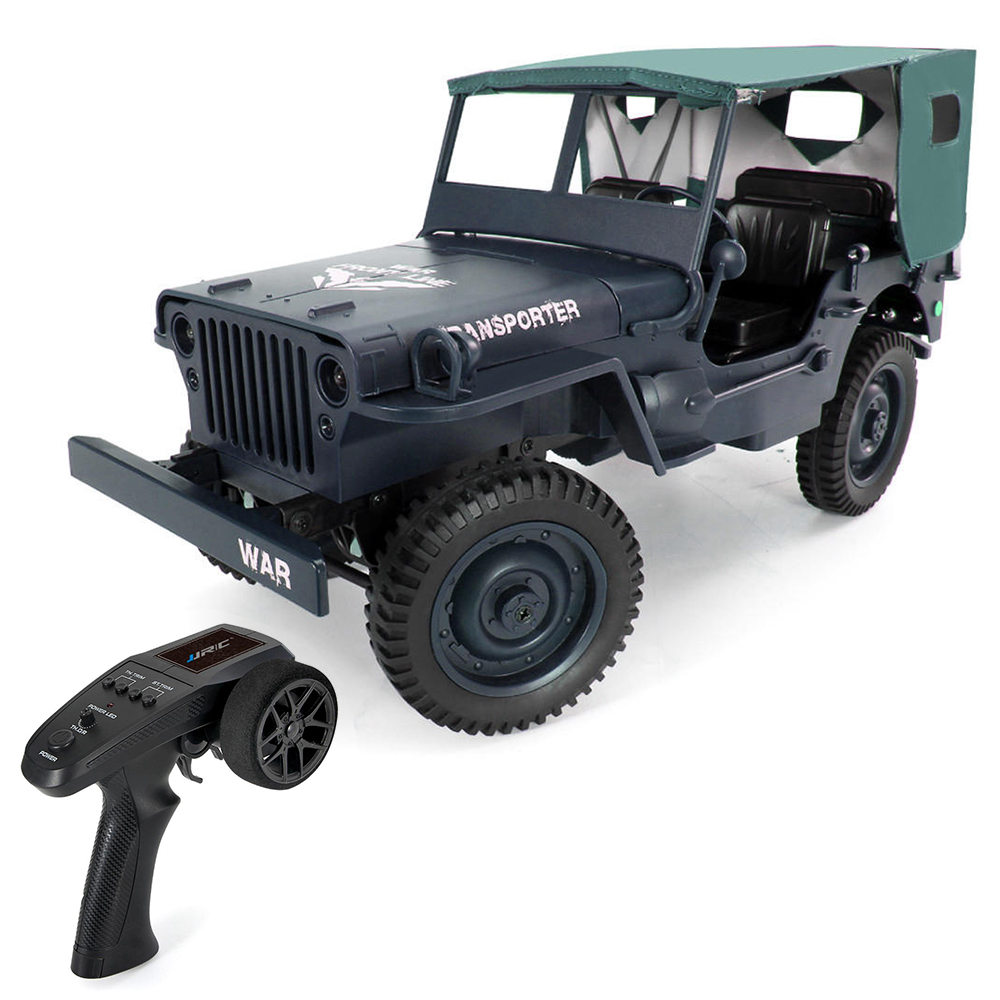 

JJRC Q65 Transporter-6 2.4G 1:10 4WD Convertible Jeep Off-road RC Car Military Truck with Car Cloak RTR - Navy Blue