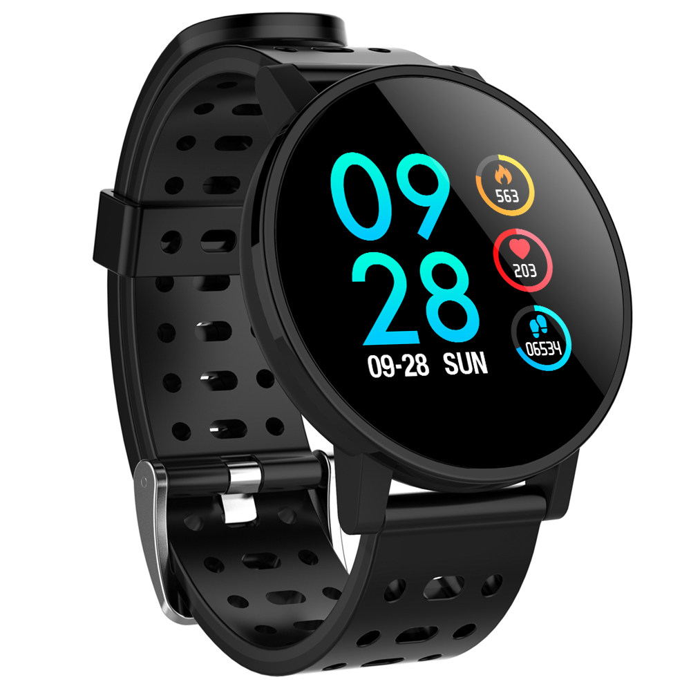 Makibes T3 Smart Watch 1.3 Inch IPS Screen Heart Rate Blood Pressure Monitor IP67 - Black