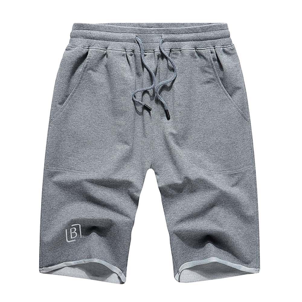 DK19 Men Casual Sports Fifth Pants Size L Gray