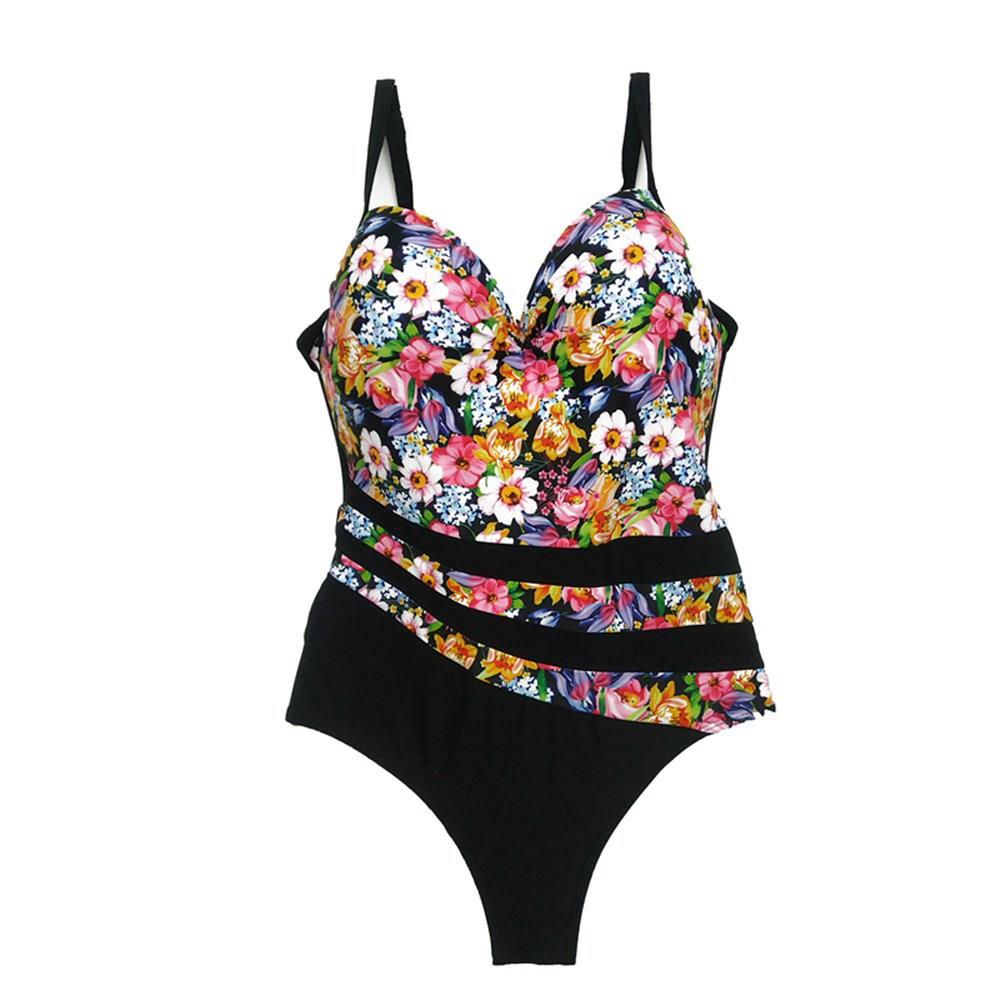 BK85 Women printing One-piece Swimsuit Size S - Multi-color