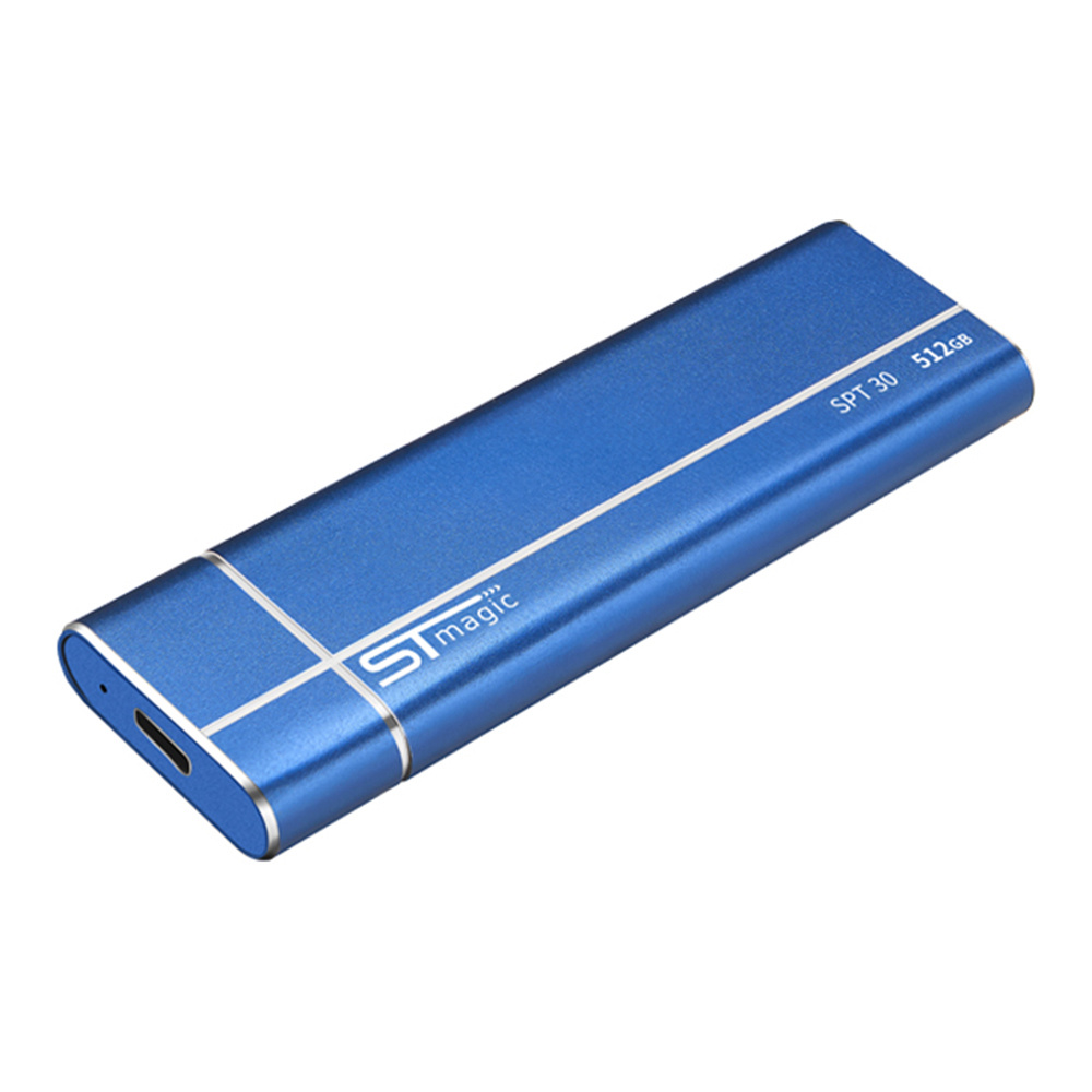 STmagic SPT30 512G Mini Portable M.2 SSD USB3.1 Vitesse de lecture du lecteur SSD de type C 480MB / s - Bleu
