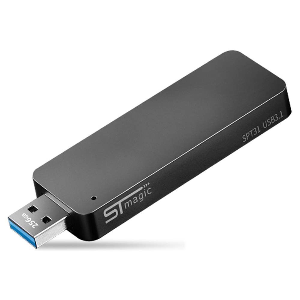STmagic SPT31 256G Mini Portable M.2 SSD USB3.1 Solid State Drive Read Speed 500MB/s - Gray