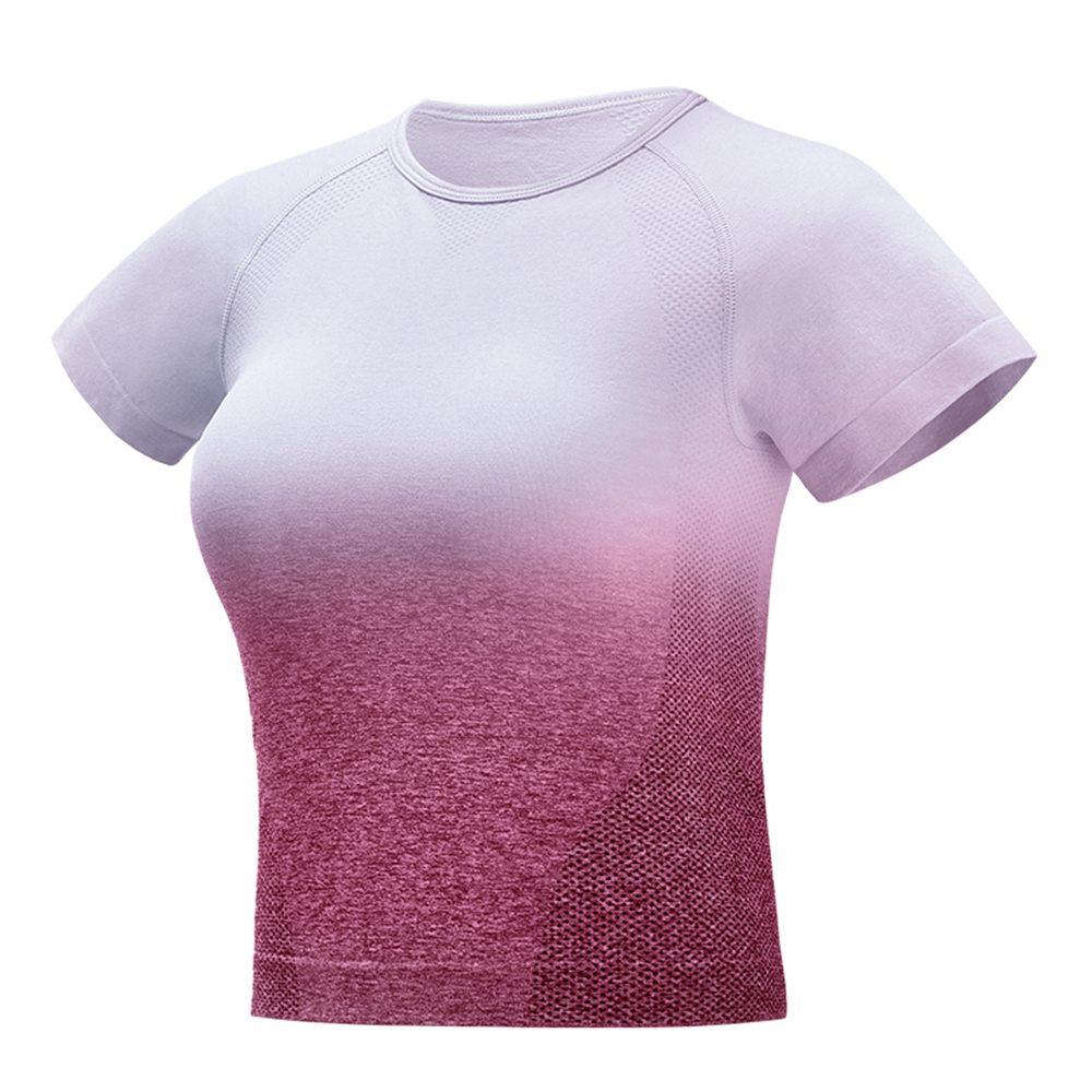 DX2298 Women Short Sleeve Sports T-Shirt Size L - Purple
