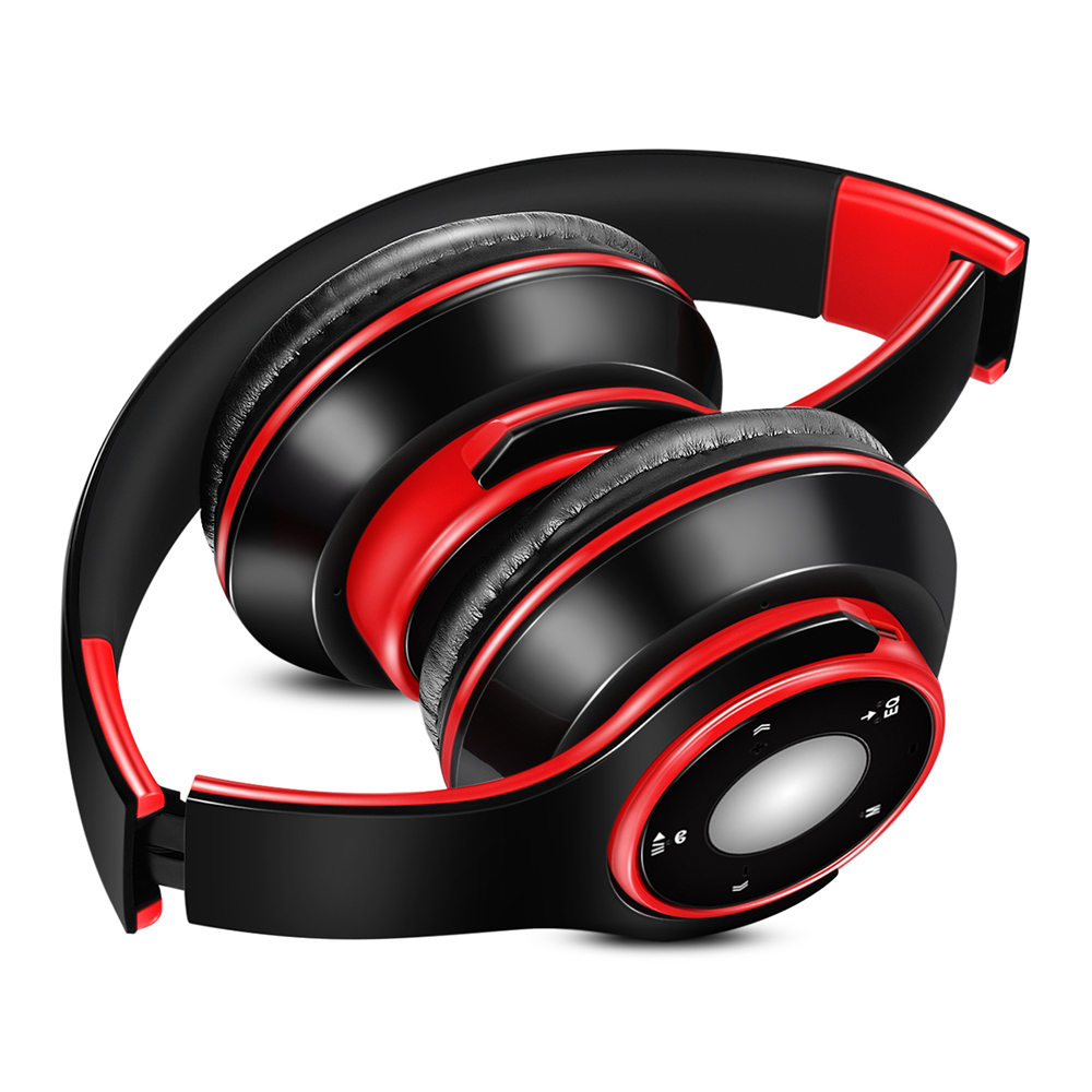 SG8 Foldable Wireless Bluetooth Headphones Red Black