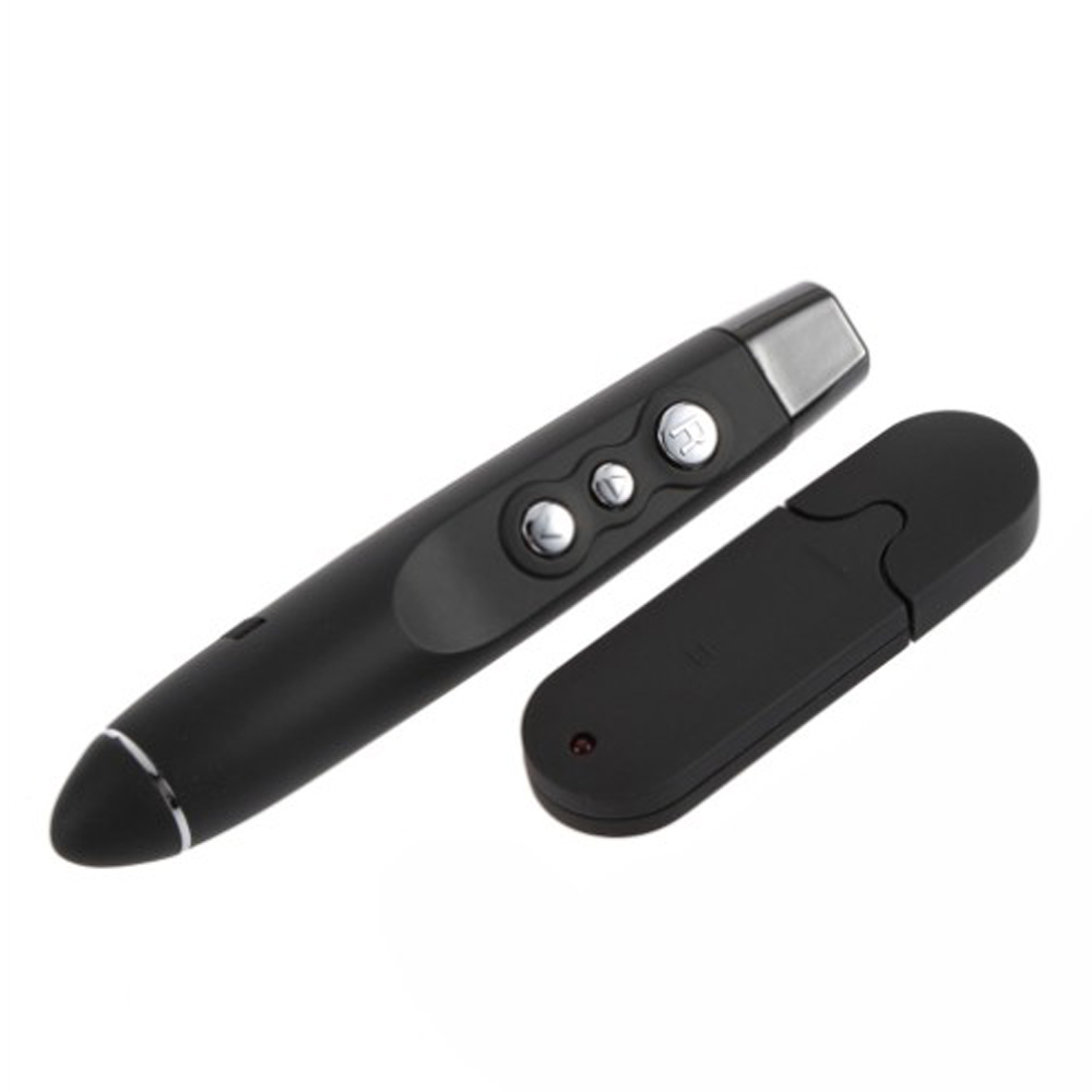 

Wireless Display Pointer Pen PPT Presentation USB Presenter Remote With Laser Pointer - Black
