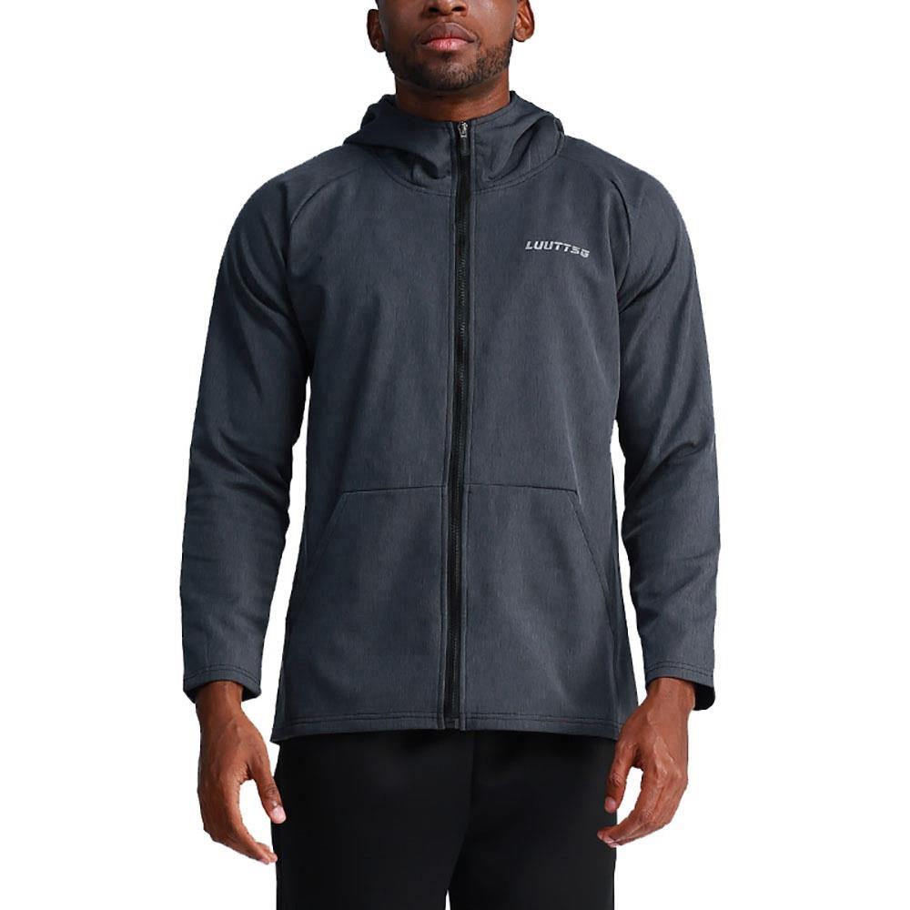 T65 férfi kapucnis alkalmi kabát Sport Fitness aktív dzsekik, XL méret sötét szürke T65 férfi kapucnis alkalmi kabát Sport Fitness aktív dzsekik, XL méret sötét szürke