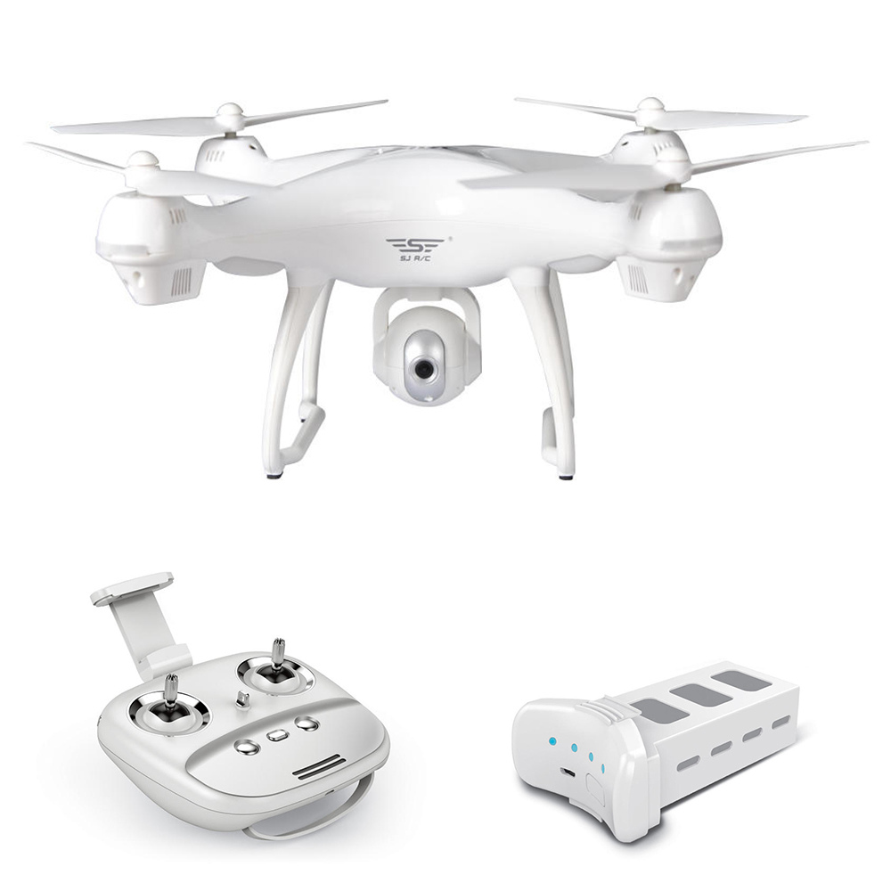 

SJRC S70W 1080P 5G WiFi Double GPS RC Drone Follow Me Mode RTF White - Two Batteries