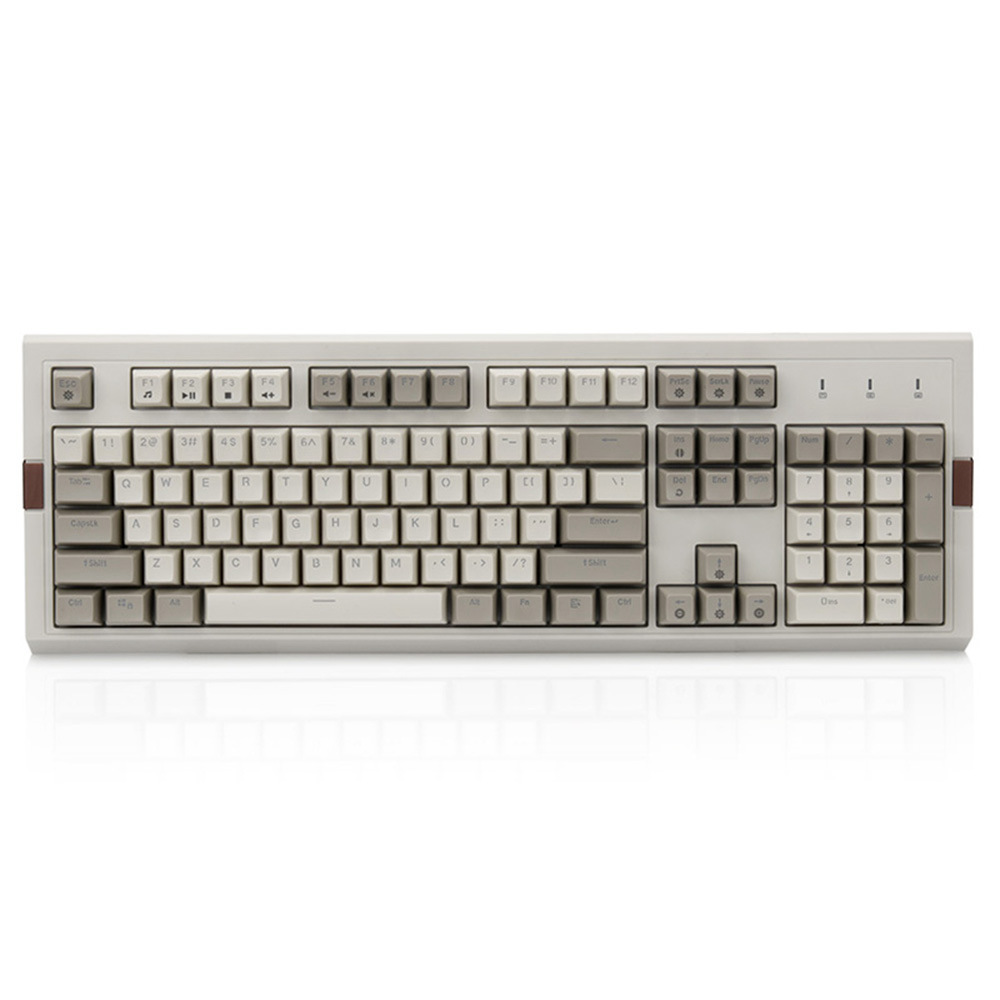 

Ajazz AK510 Retro Game Wired Mechanical Keyboard 104 Keys PBT Ball Key Cap RGB Lights Blue Switch - Gray + White