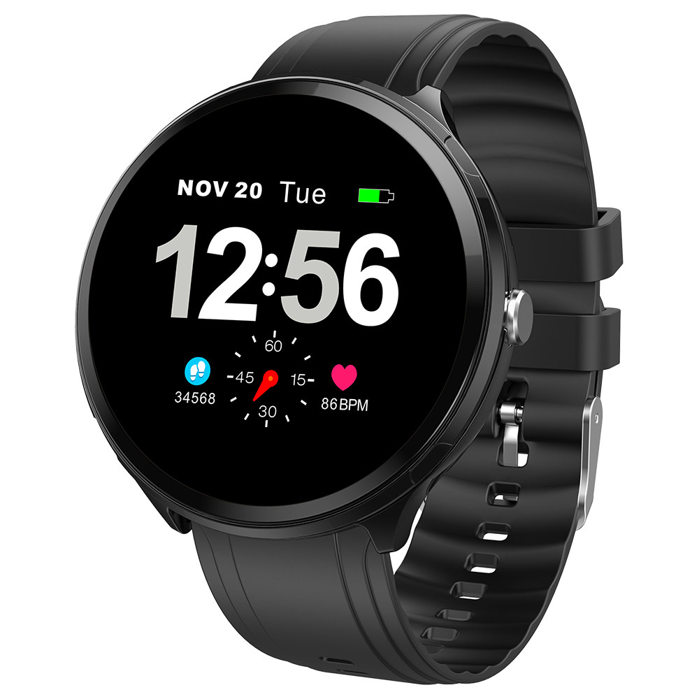 

Makibes T4 Pro Smart Watch 1.3 Inch TFT Screen IP67 Heart Rate Blood Pressure Oxygen Sleep Monitor Silicone Strap - Black