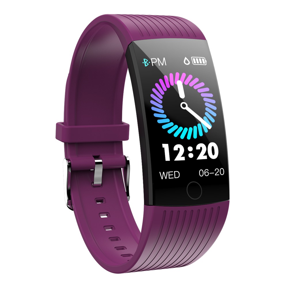

Makibes HR8 Smart Bracelet 1.14 Inch IPS Color Screen IP68 Water Resistant Heart Rate Blood Pressure - purple