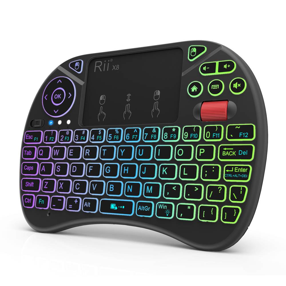 RII X8 Plus 2.4G Teclado Air Mouse Sem Fio com Touchpad Versão Inglesa - Preto