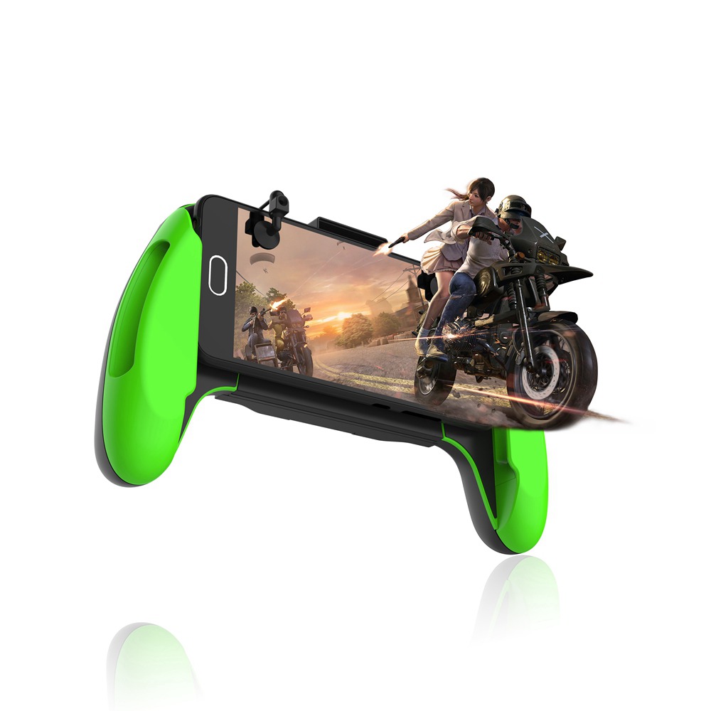 

Shinecon B06A Gamepad Trigger Shooter Joystick for PUBG Mobile Game iPhone Android - Black + Green