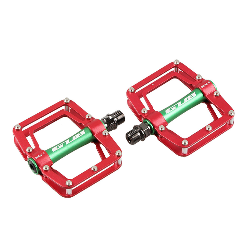 

GUB GC010 Colorful Cycling Pedals for MTB Road Bike Aluminum Alloy Bearing Riding Pedal - Red