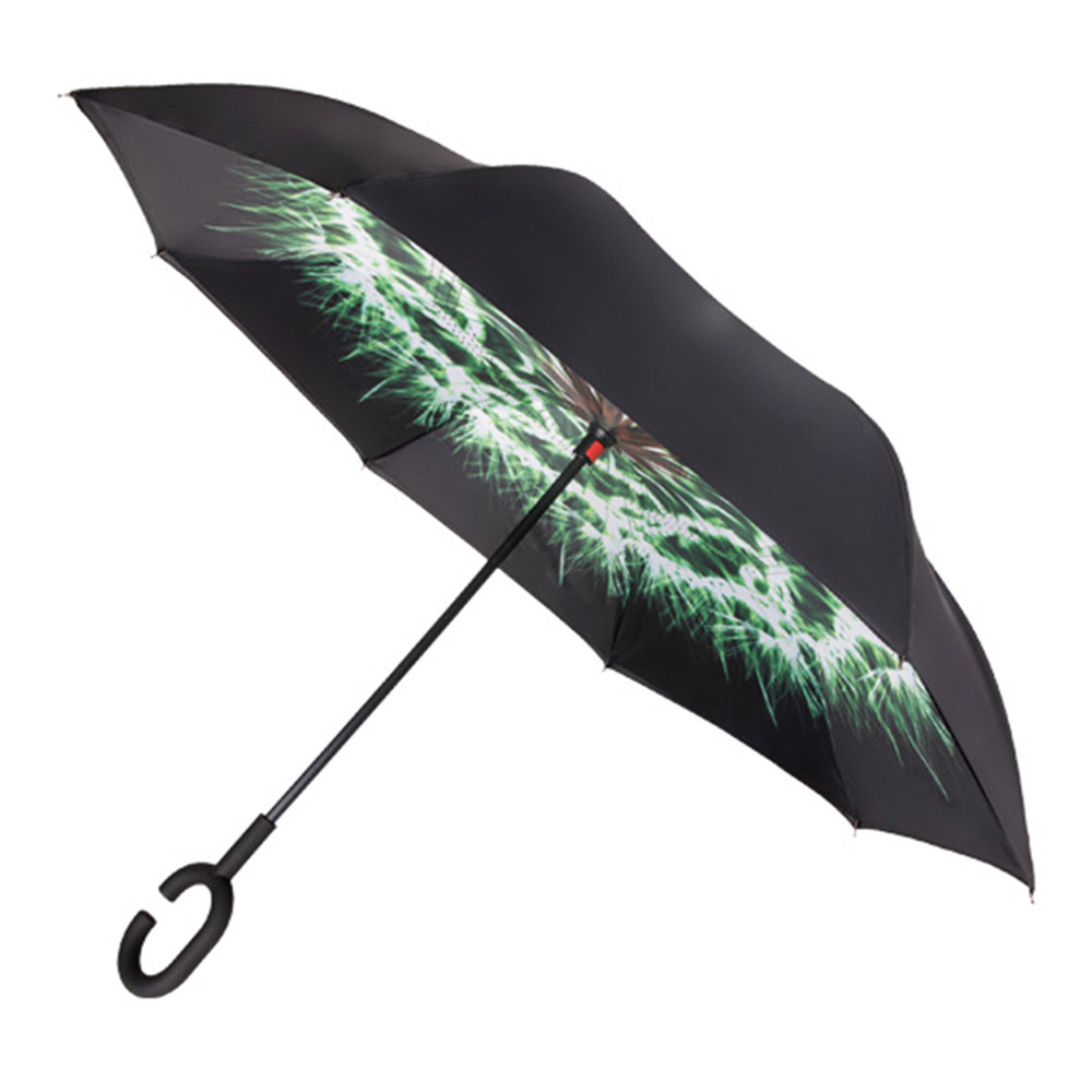 

Foldable Reverse Umbrella Double Layer Windproof - Green