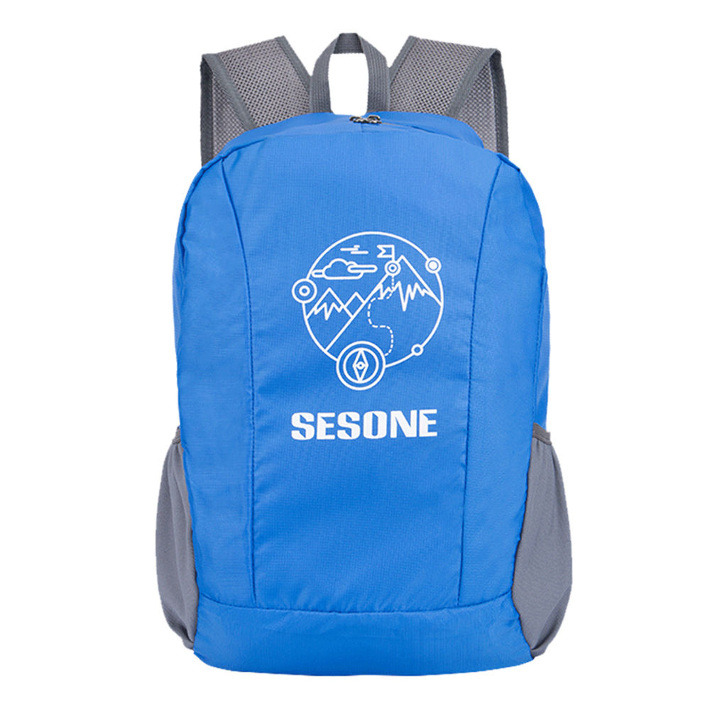 SESONE Waterproof Outdoor Foldable Nylon Ultra Light Backpack 20L-Blue