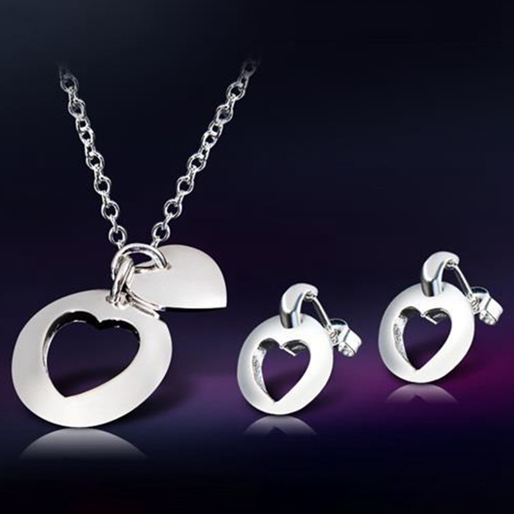 Silver Plated Necklace and Earring Set