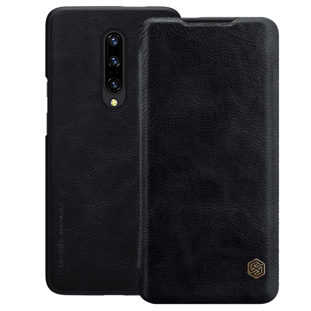 NILLKIN Protective Leather Case for Oneplus 7 Pro Black