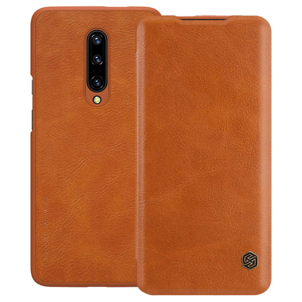 NILLKIN Protective Leather Case for Oneplus 7 Pro Brown