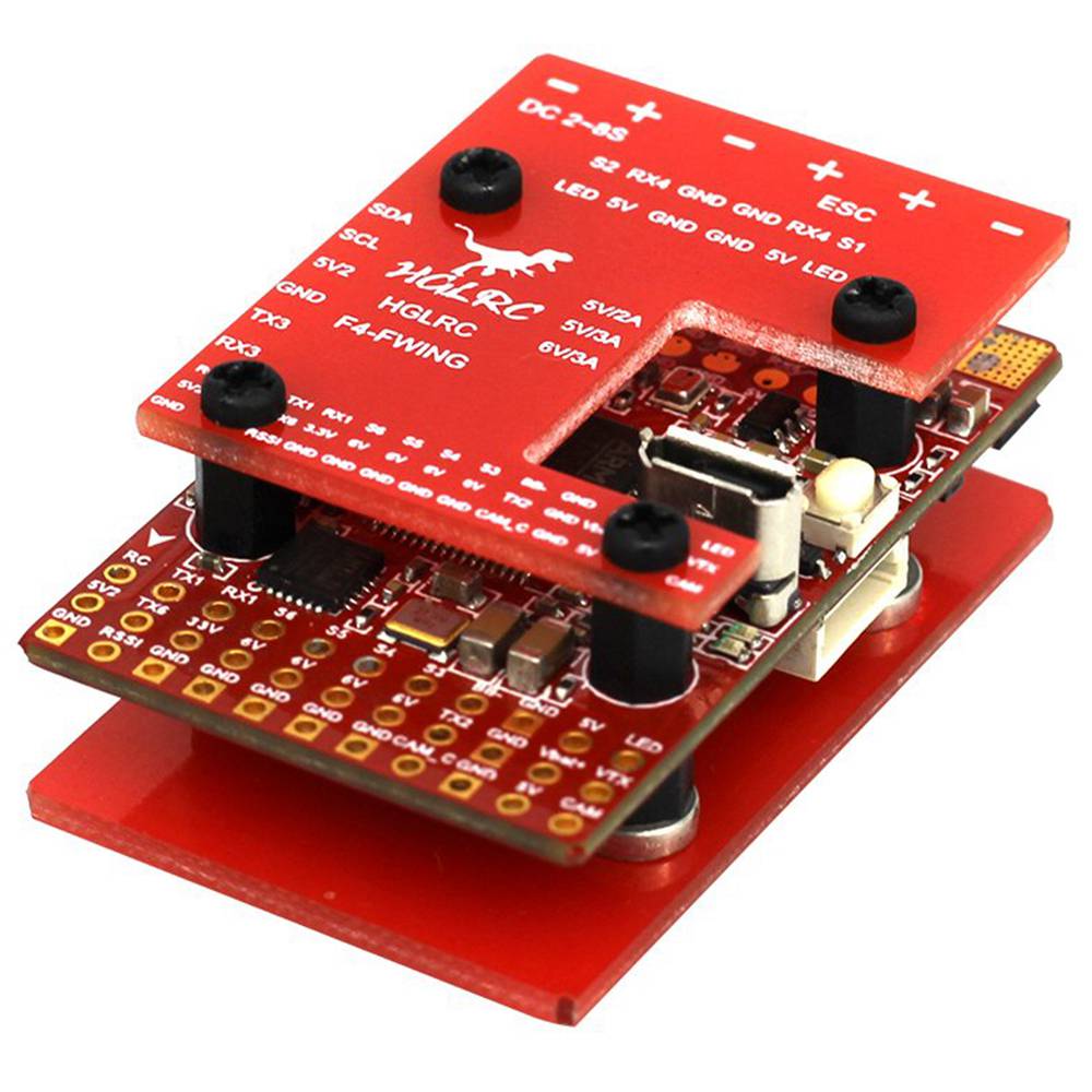 

HGLRC F4 Wing 2-8S RC Airplane Flight Controller Built-in BMP280 Barometer Galvanometer Support 5UARTs Buzzer
