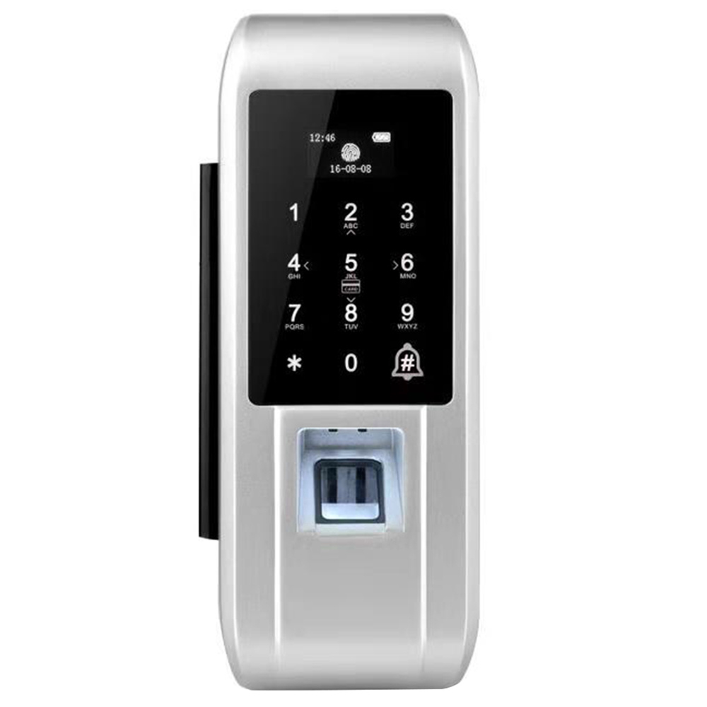 Fingerprint Smart Door Lock Password App Unlock For Glass Door Silver