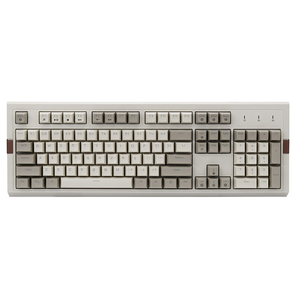

Ajazz AK510 Retro Game Wired Mechanical Keyboard 104 PBT Ball Key Cap RGB Lights Black Switch - Gray + White