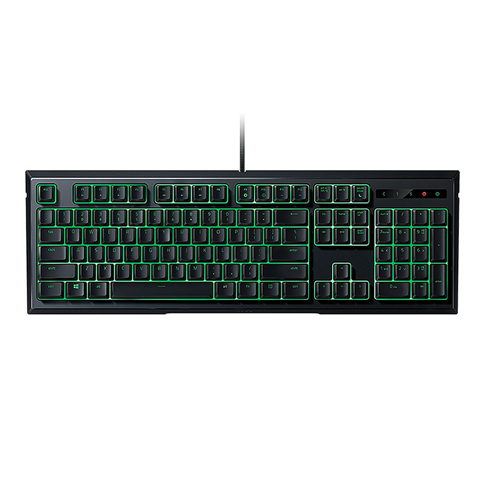 

Razer Ornata Wired Membrane Gaming Keyboard 104 Keys With Mid-Height Keycaps Wrist Rest Green Blacklight US Layout - Black