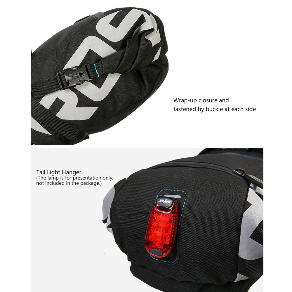 ROSWHEEL Borsa Da Sella Bici - Sottosella Posteriore 1,2L - Nero, Rifrangente, In Pelle Sintetica E Poliestere