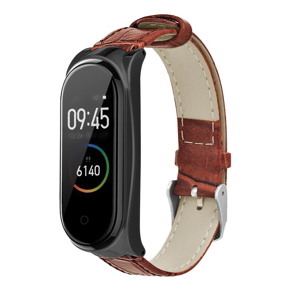 Replacement Strap For Xiaomi Mi Band 34 Smart Bracelet Brown Leather