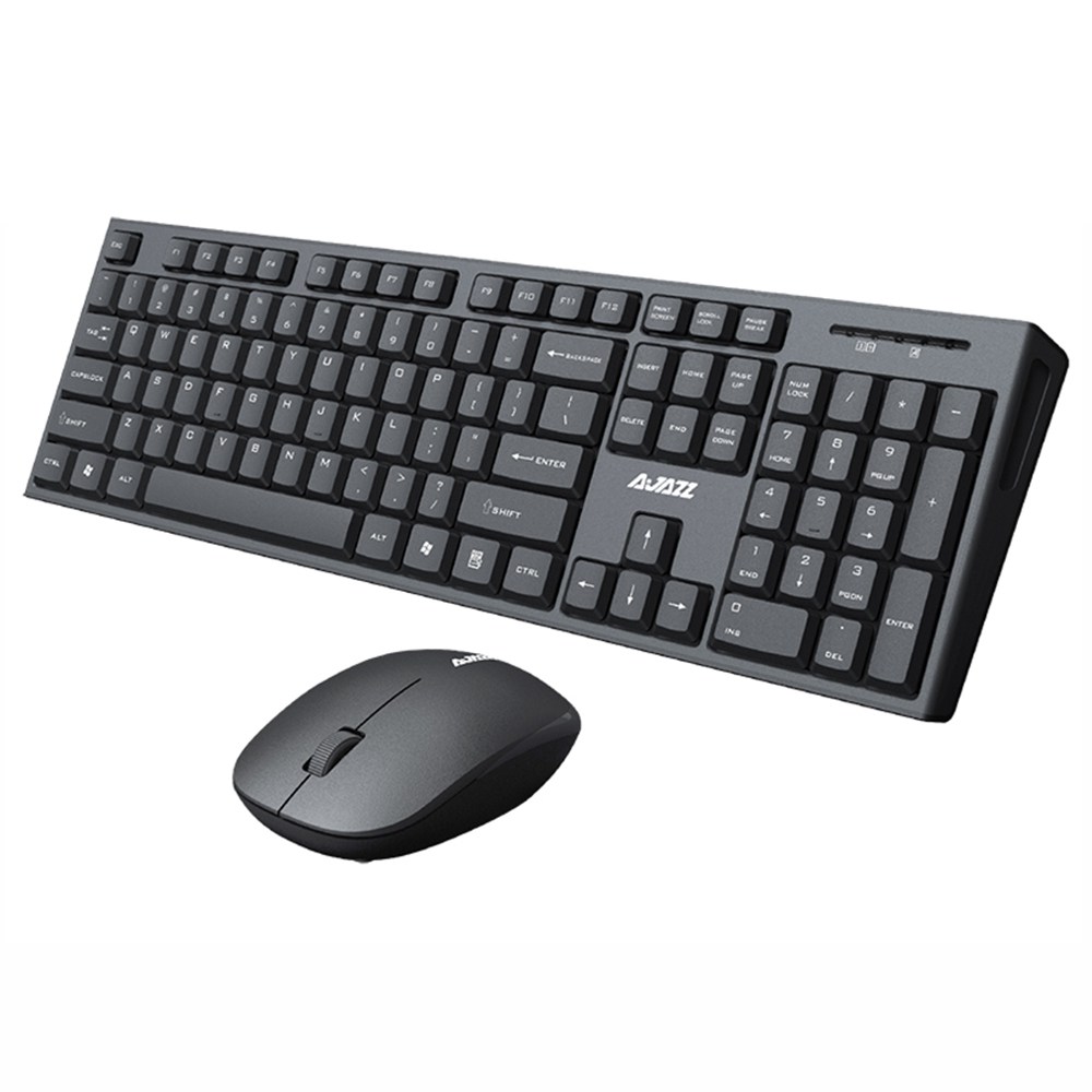 Ajazz A2080i Wireless Keyboard Mouse Zestaw Mute Lightweight Waterproof Portable - Czarny