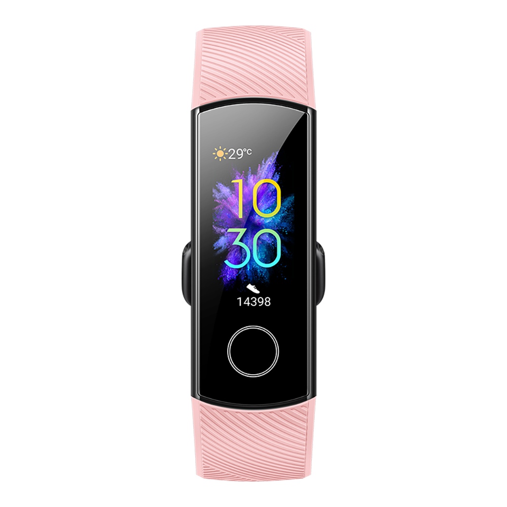 

HUAWEI Honor Band 5 Smart Bracelet Blood Oxygen 0.95 Inch AMOLED Touch Large Color Screen 5ATM Heart Rate Monitor Swimming Posture Recognition - Pink