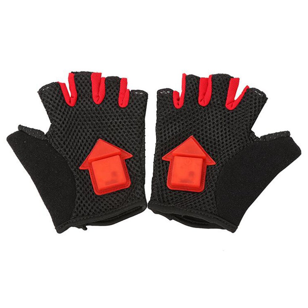 

LED Intelligent Turn Light-emitting Cycling Gloves Outdoor Sports Shock Absorbing Gloves Size L - Black