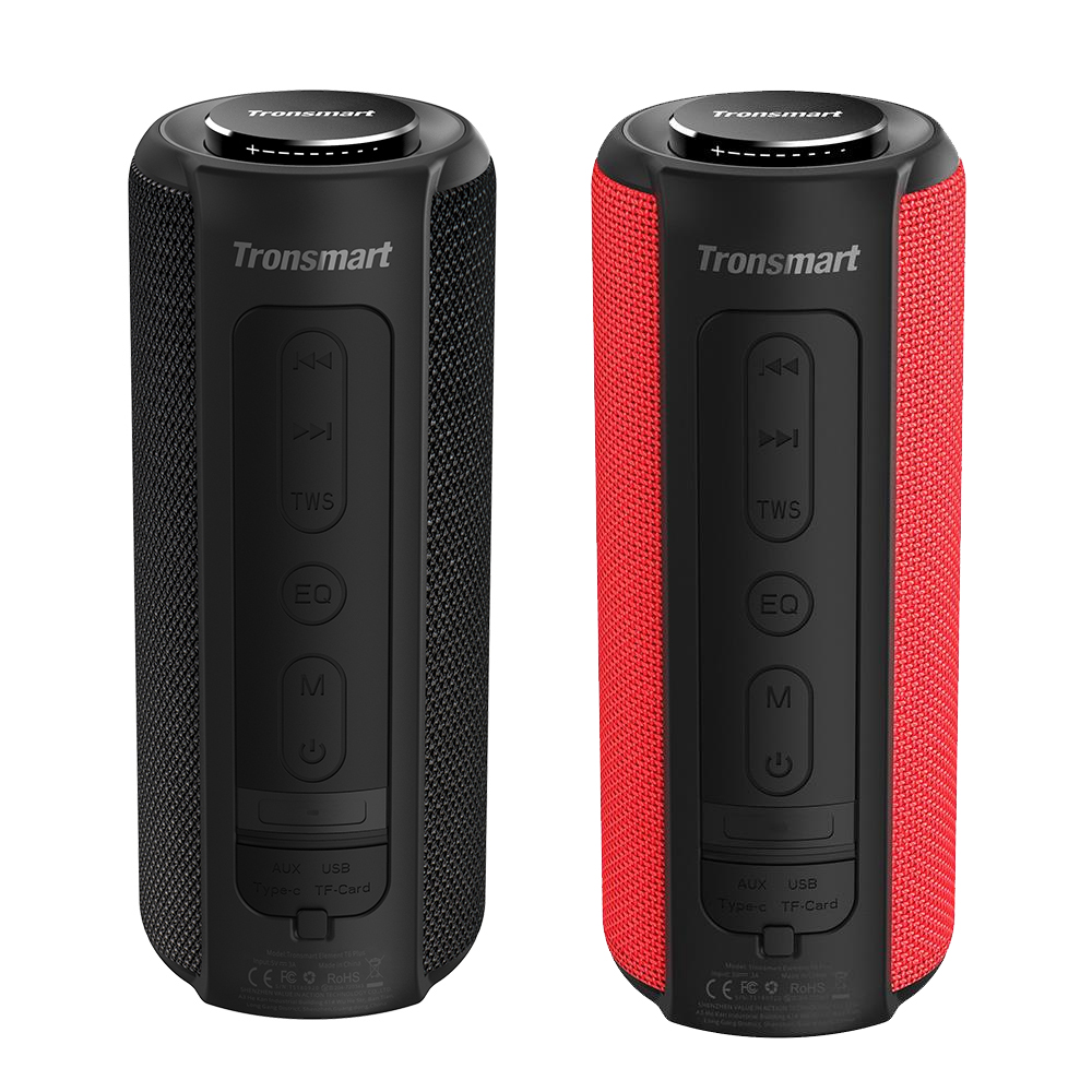 

2 Packs] Tronsmart Element T6 Plus Portable Bluetooth 5.0 Speaker with 40W Max Output, Deep Bass, IPX6 Waterproof, TWS - Red + Black