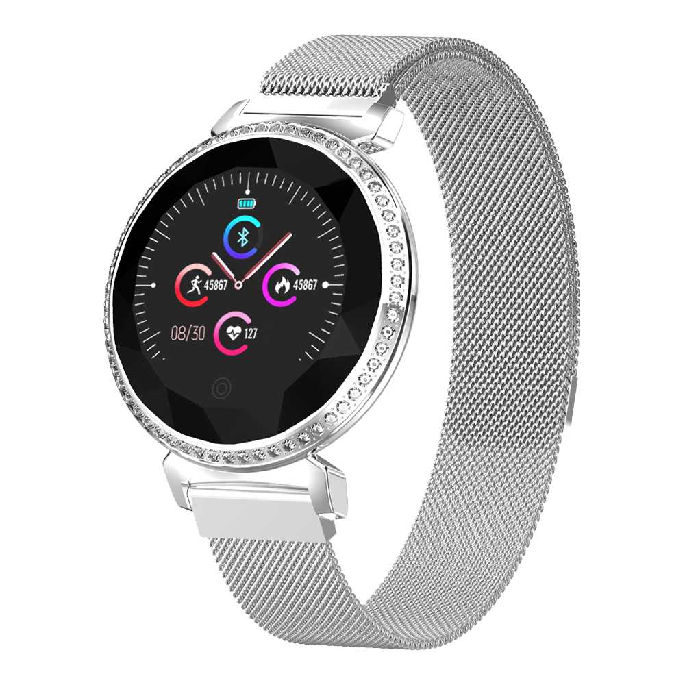 

Makibes MC11 Smartwatch 1.04 inch Color Screen IP67 Water Resistant Heart Rate Monitor Sleep Tracker Steel Strap - Silver