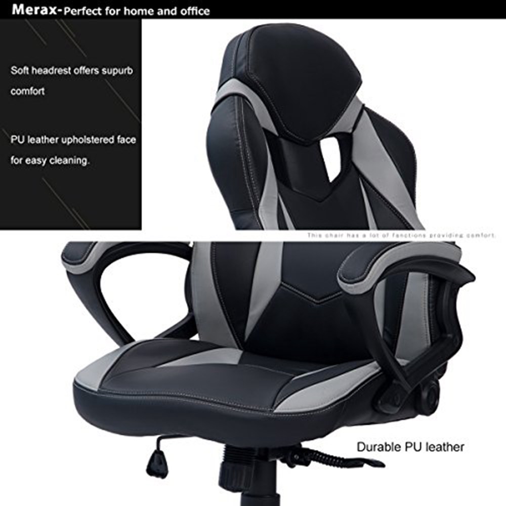 Merax Ergonomic Gaming Chair Executive Office Chair Grey