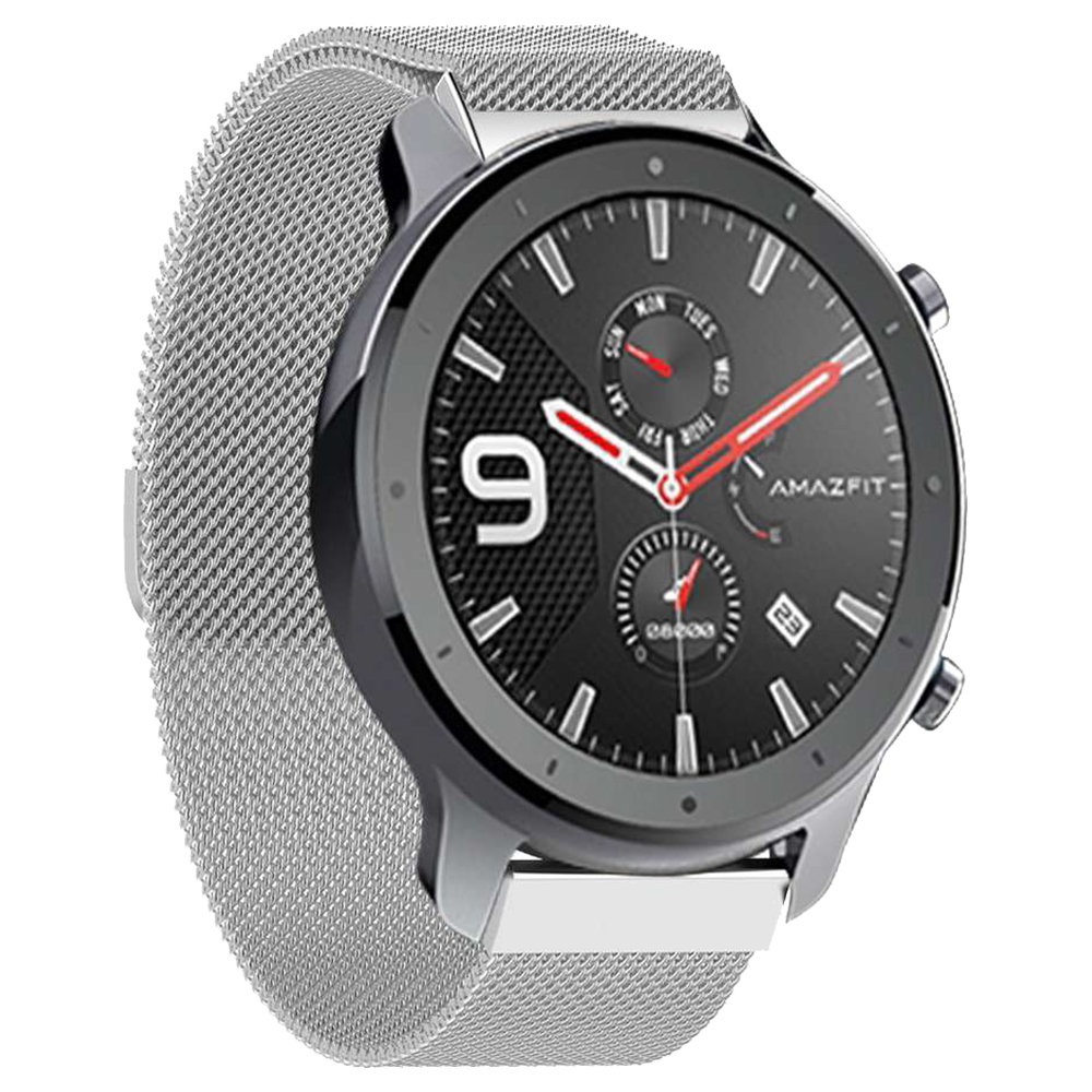 

Replacement Strap For Huami Amazfit GTR 47MM Metal Milan Magnetic Suction Version - Silver