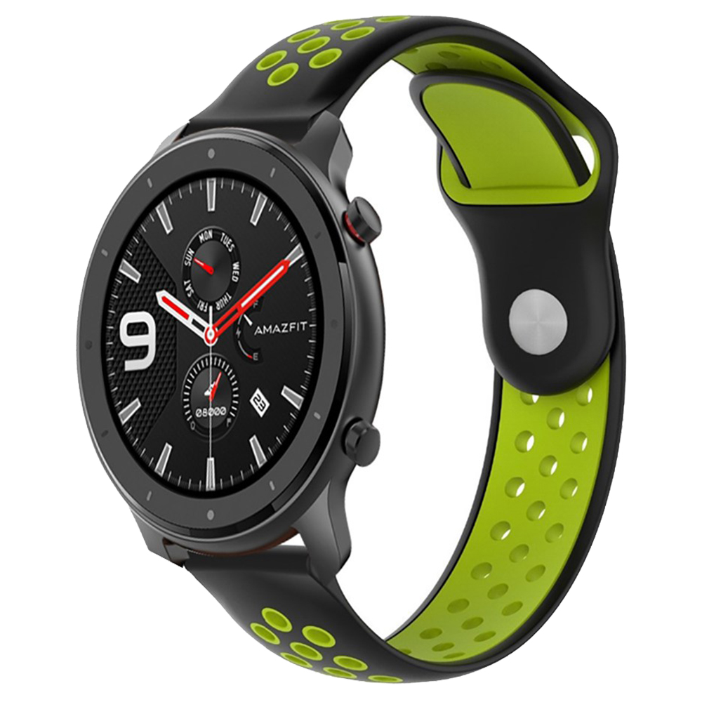

Replacement Strap For Huami Amazfit GTR 47MM Silicone Reverse Buckle Version - Black + Green