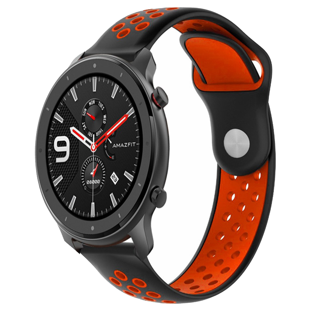 

Replacement Strap For Huami Amazfit GTR 47MM Silicone Reverse Buckle Version - Black + Red